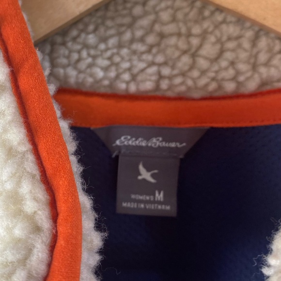 Eddie Bauer Sherpa Fleece Jacket Oatmeal Deep Pile Range Finder Womens Size M - Picture 5 of 11